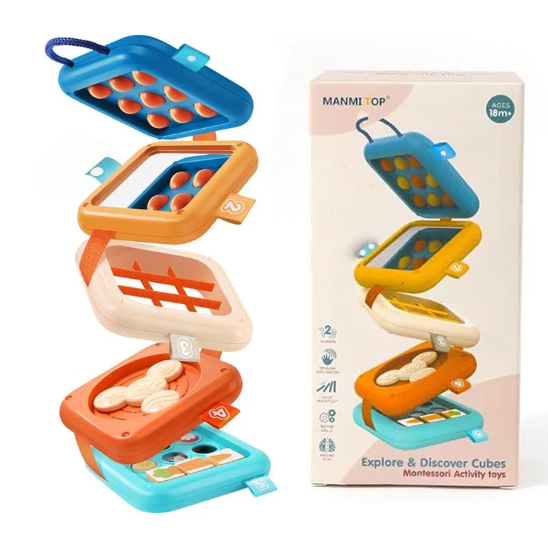Montessori Toys Busy Board Baby Activity Cube Sensory Toys
