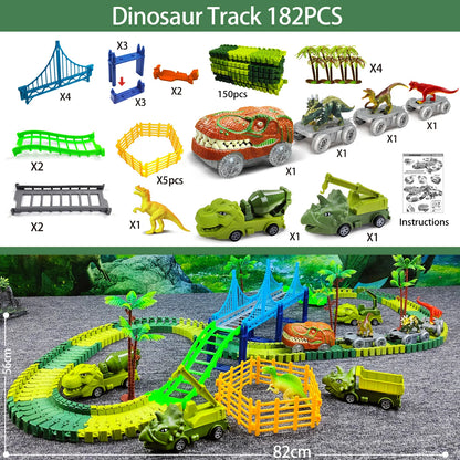 Children Electric Magic Climbing Dinosaur Track Toy Engineering Car Kids Track