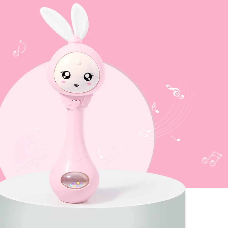 Music and Shine Rattle Toys Rabbit Intelligent Baby Rattles Smart Bunny