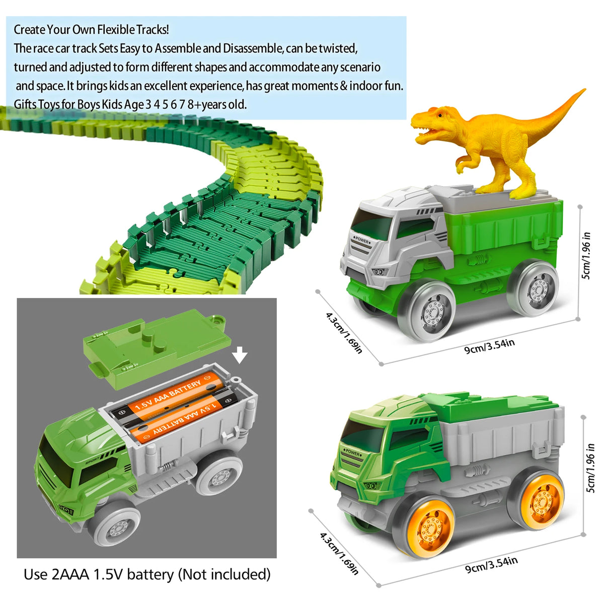 Children Electric Track Toy Car Dinosaur Car Kids