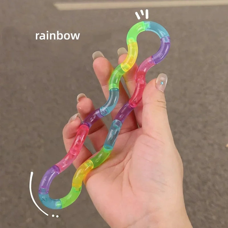 Temperature Change Rrainbow Deformable Rope Pressure Stress Relief Toys