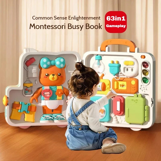 63 in 1 Baby Sensory Busy Board Montessori Toy Music Light Switch