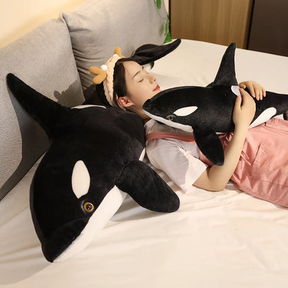 New Lifelike Orcinus Orca Black Killer Whale Plush Toys Big Fish