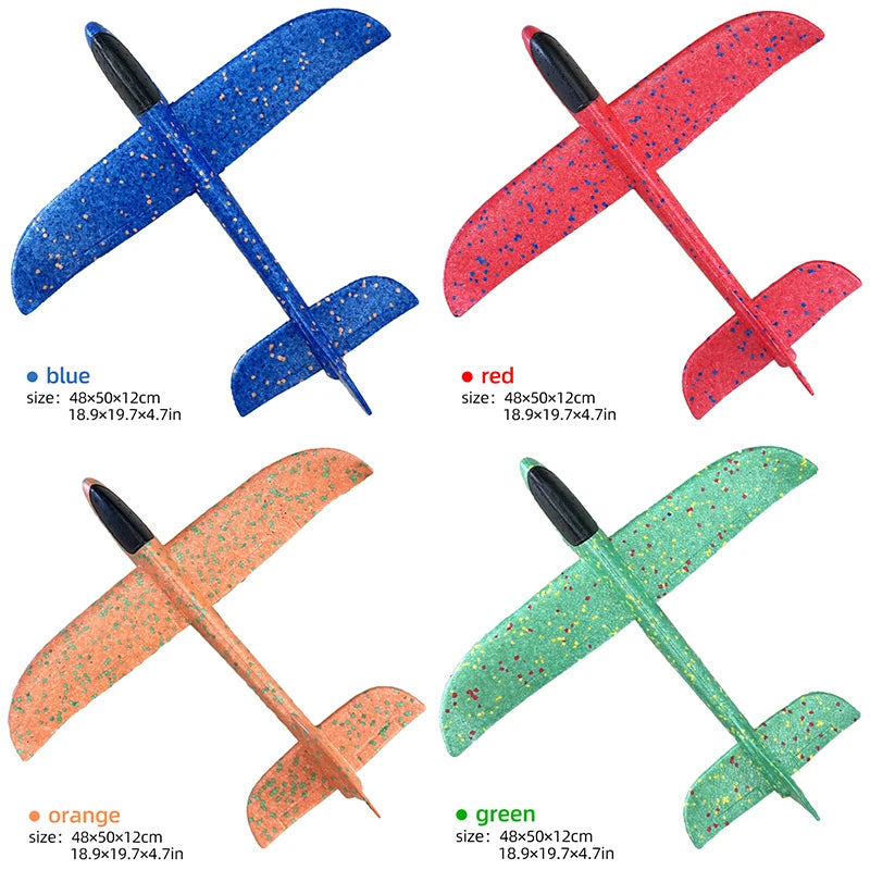33/50CM Big Foam Plane Glider Hand Throw Airplane Light Inertial Bubble Planes