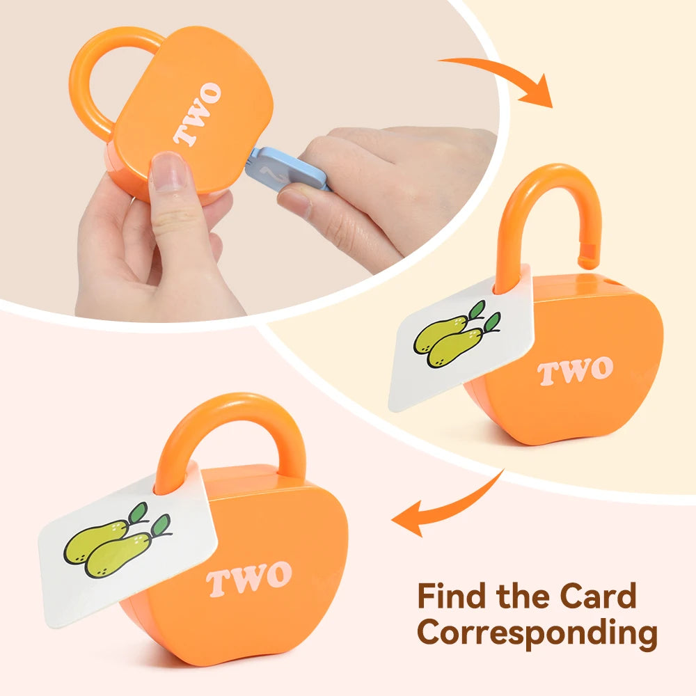 20PCS Kids Alphabet Lock Key Toy Set Car Locks Montessori Educational Number Matching