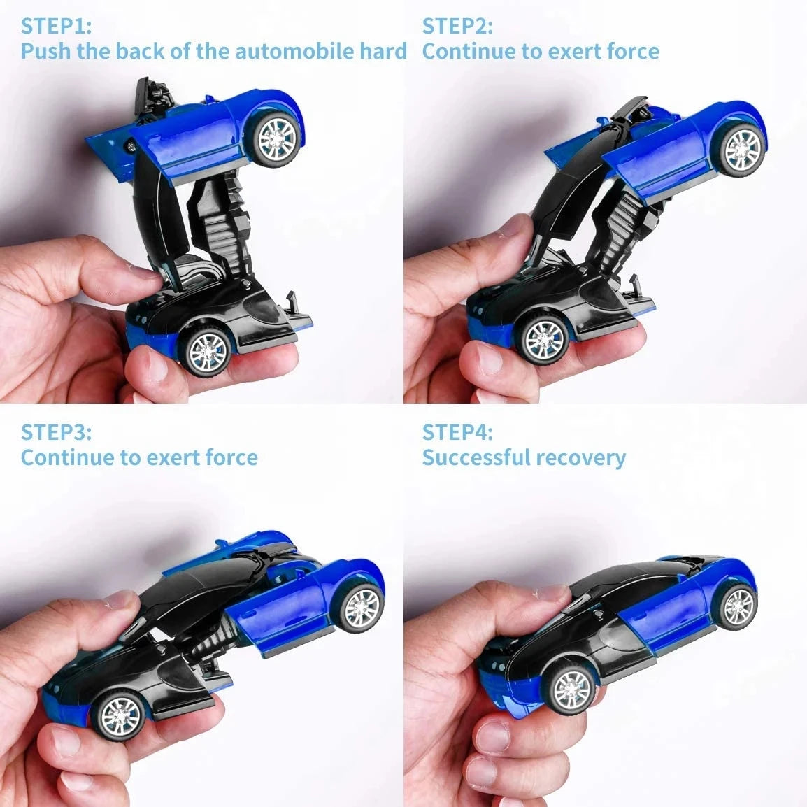 Mini 2 In 1 Car Toys One-key transformable Car Toys Automatic  Robot