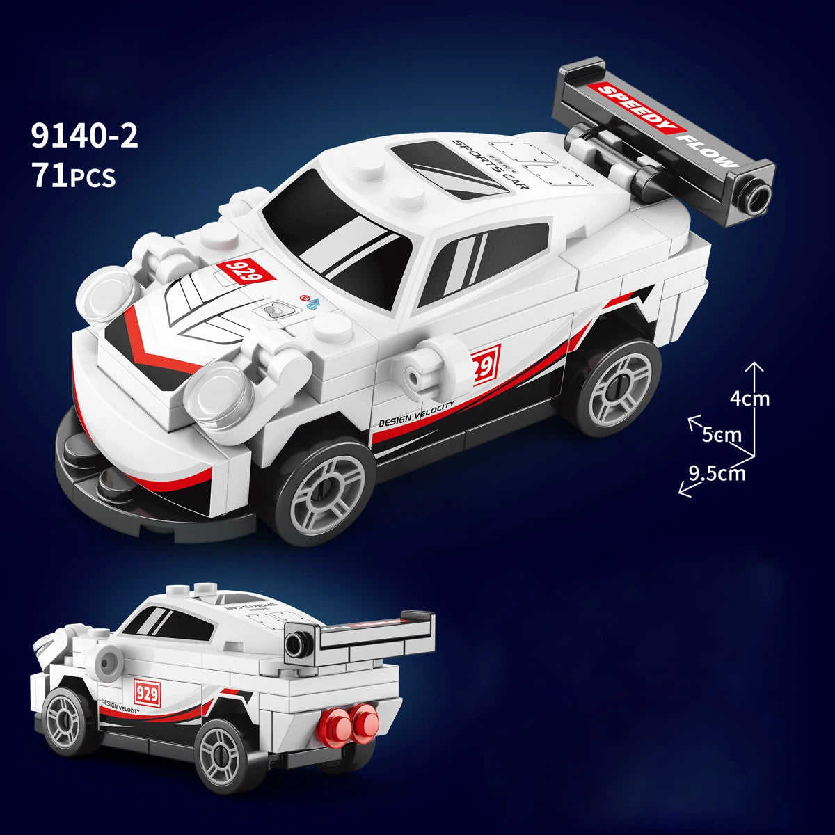 City Speed Racing MOC Car Sports Building Blocks Bricks Classic