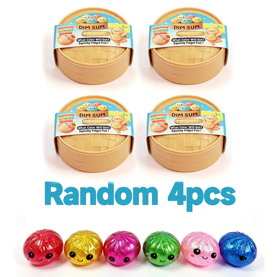 New Colorful Glitter Bead Filled Dumpling Squishy, Blind Box