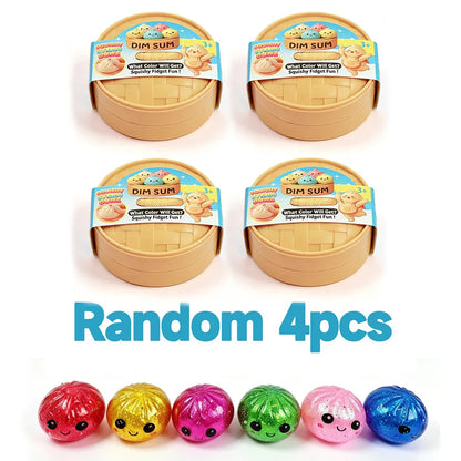New Colorful Glitter Bead Filled Dumpling Squishy, Blind Box