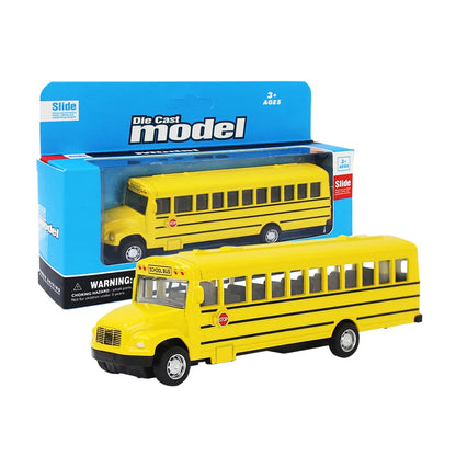 Simulation Alloy Pull Back School Bus Children's Inertia Toys Car