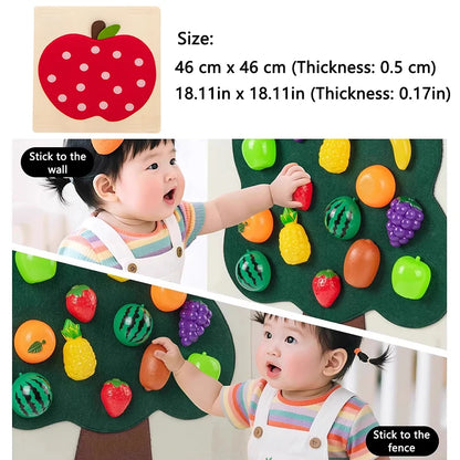 Baby Felt Board Play Food Toys Wall Sticker Fruits Vegetables