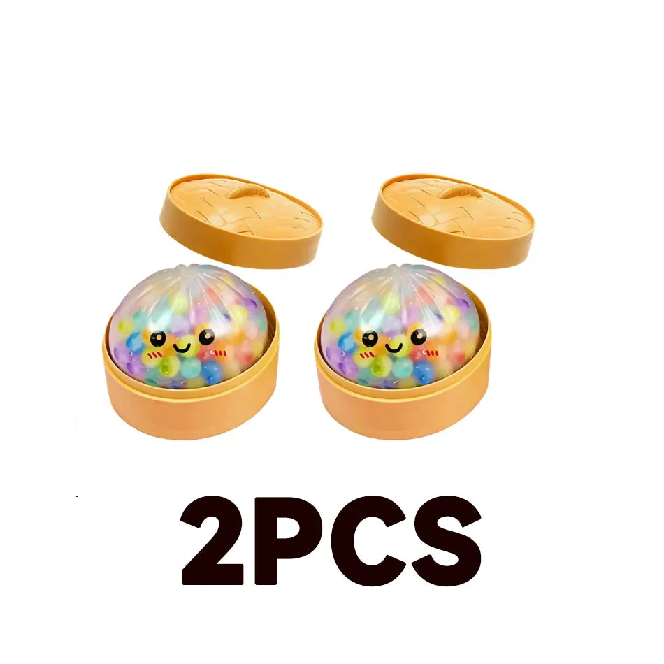 New Colorful Glitter Bead Filled Dumpling Squishy, Blind Box