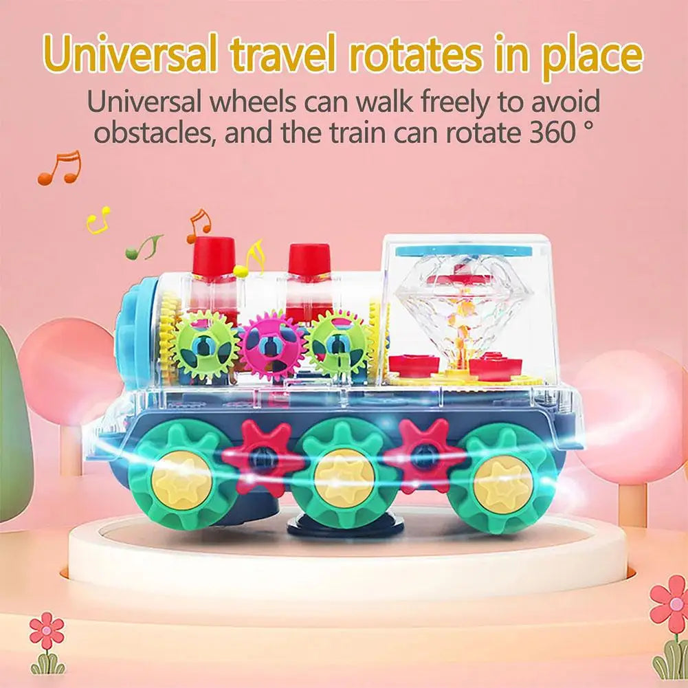 Transparent Light Music Train With LED Light Music Early Educational Toys