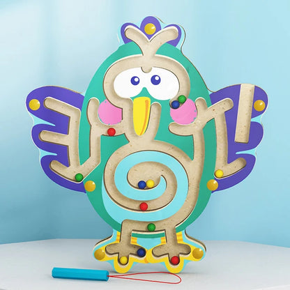 Children Magnetic Maze Toy Kids Wooden Puzzle Game Toy Kids Early Educational