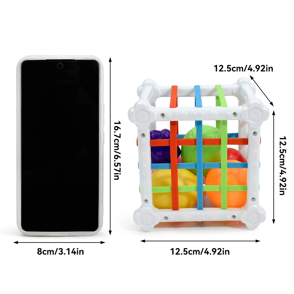 Toys Shape Sorter Cube Baby Toys with Colorful Fruits Activity Learning