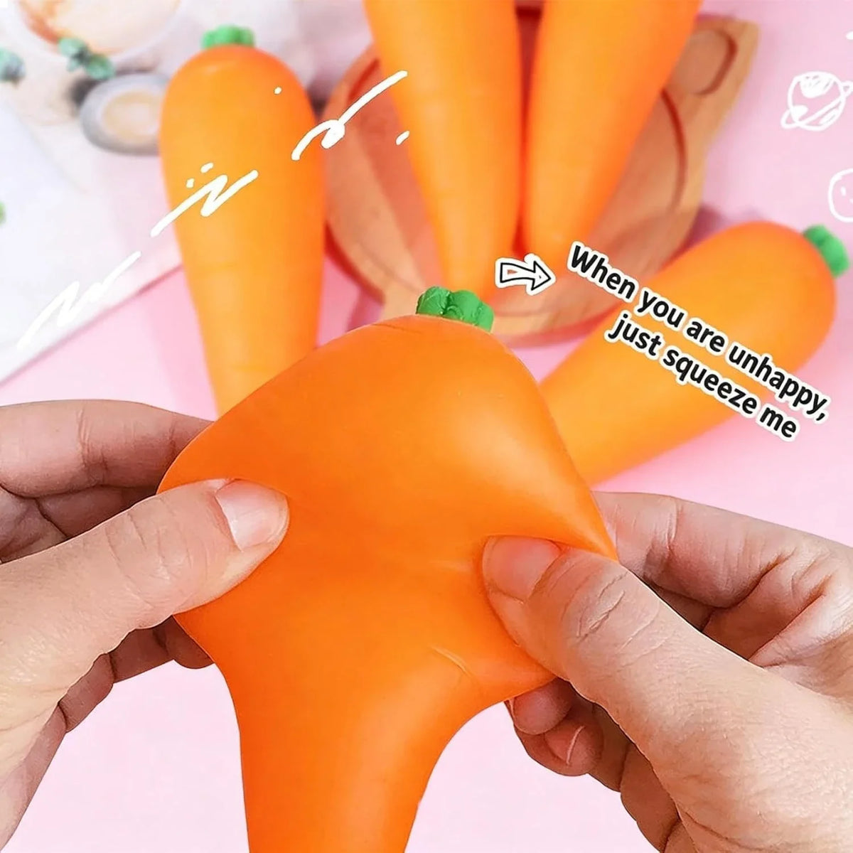 1pc Squishy Carrot, Vegetable Shaped Stress Relief Squishy
