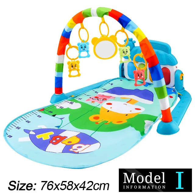 Baby Fitness Stand Music Play Gym Activity Toys Newborn Piano Crawling Blanket Pedal