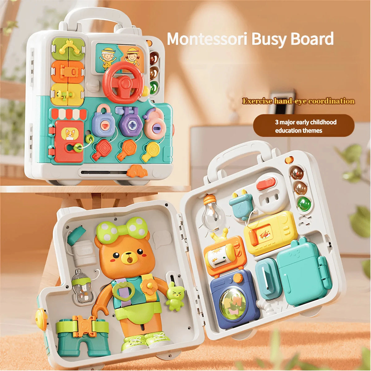 63 in 1 Baby Sensory Busy Board Montessori Toy Music Light Switch