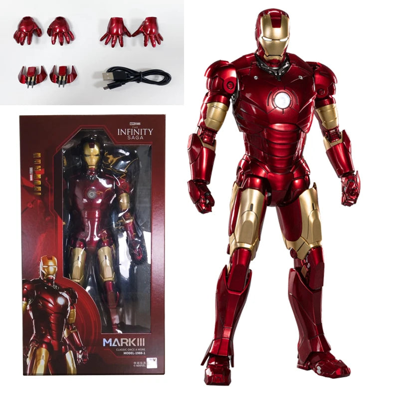 ZDTDS Original 1/5 36CM Iron Man MK50 MK3 LED lighting