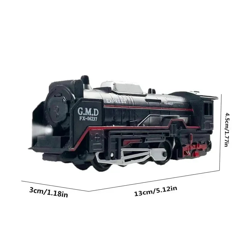 Classical Railway Freight Train Toy Electric Christmas Train Track Set with Light