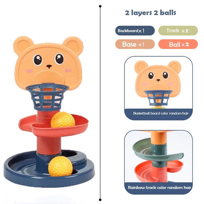 2-7 Layes Track Rolling Ball Pile Tower Early Educational Toy