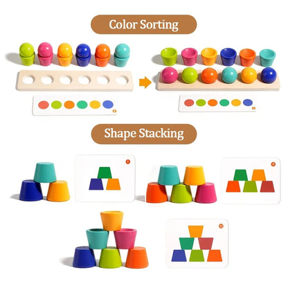 Color Ball Stacking Cup Building Block Toy, Children's Educational Cognitive
