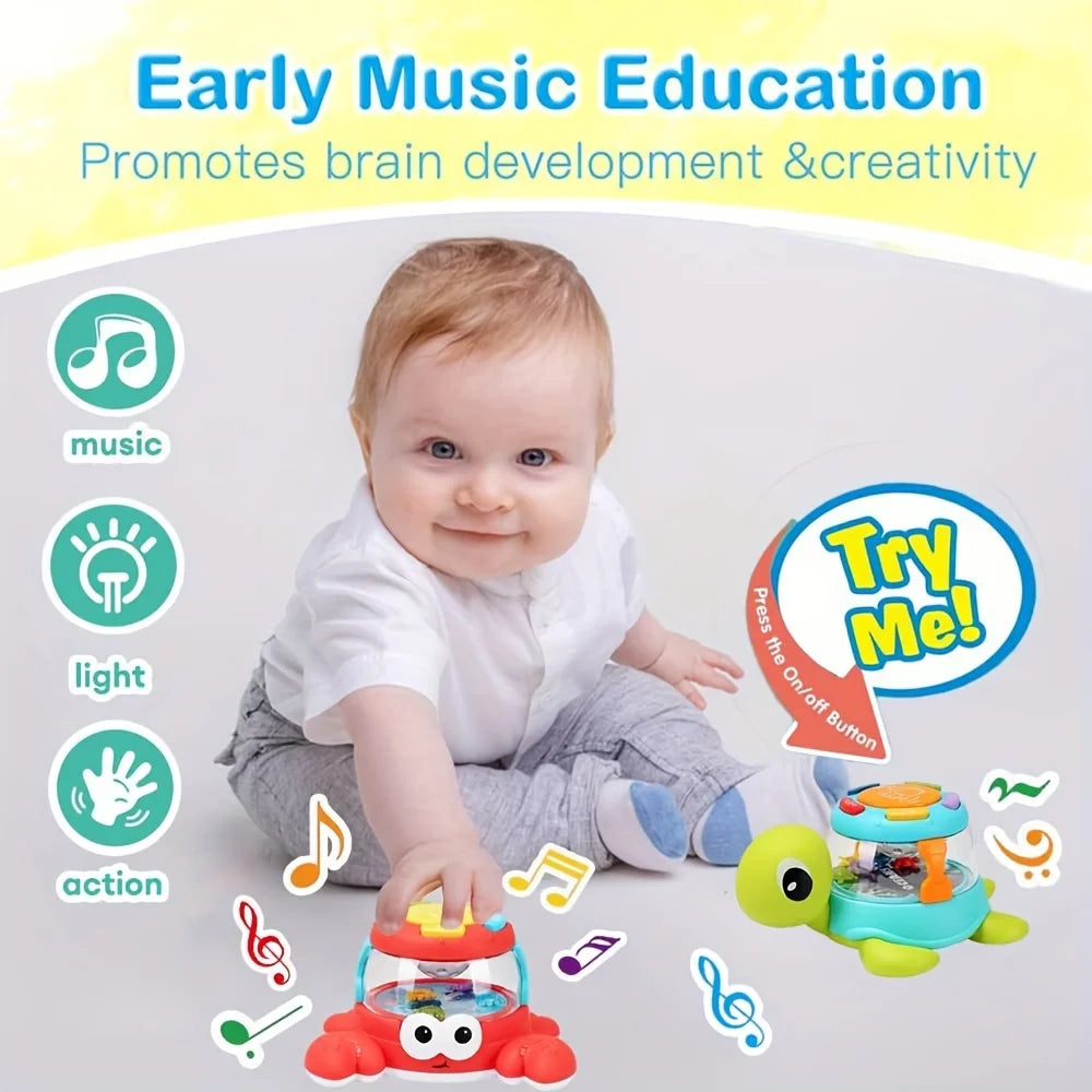 Kids' Music Turtle Crab Toy, Musical Early Learning Drum