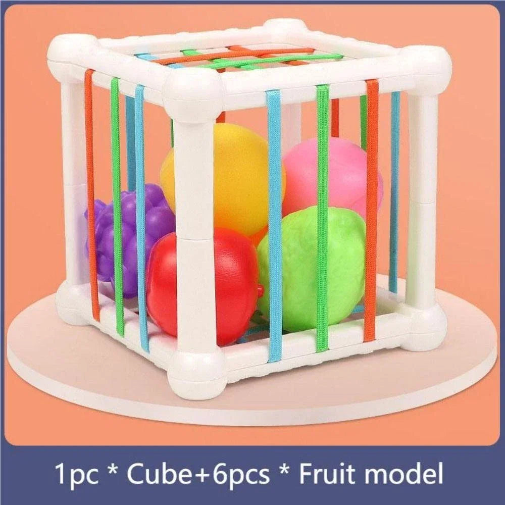 Toys Shape Sorter Cube Baby Toys with Colorful Fruits Activity Learning