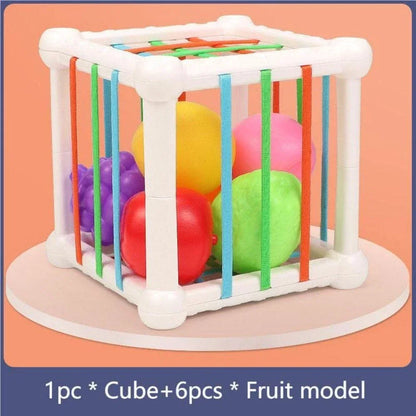 Toys Shape Sorter Cube Baby Toys with Colorful Fruits Activity Learning