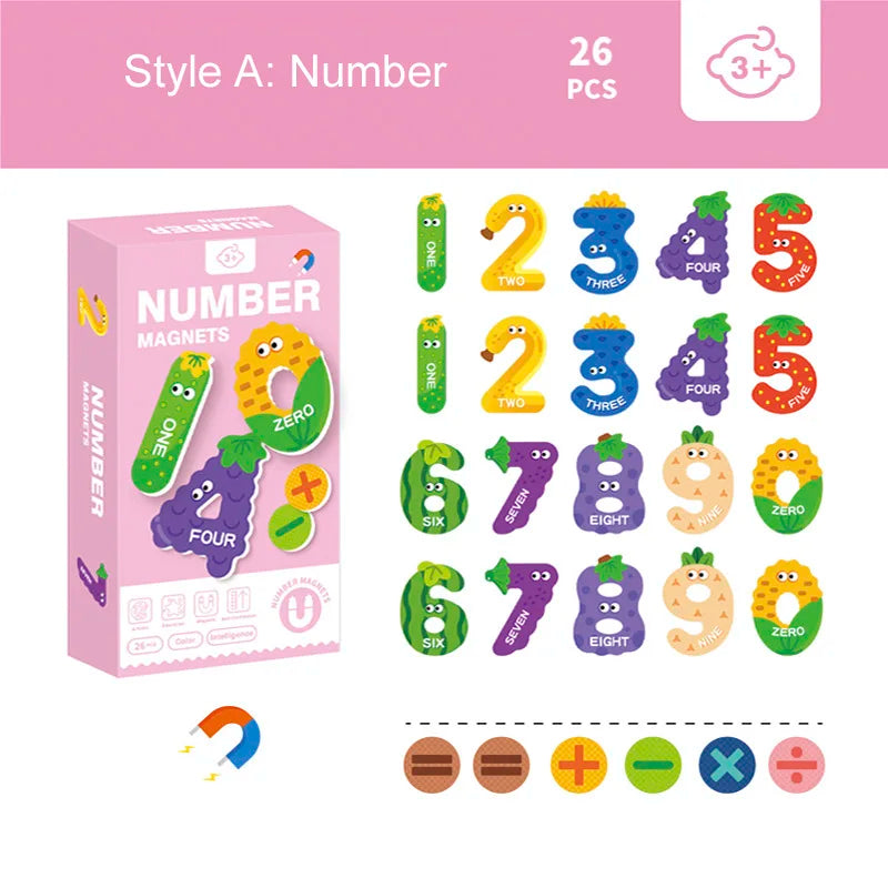 Magnetic Cognitive Matching Puzzle Letters Numbers Animal Vehicle