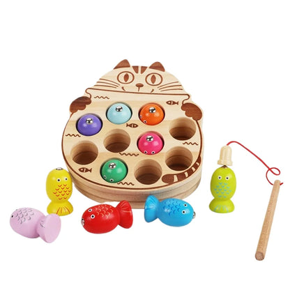 Montessori Magnetic Wooden Fishing Game for Toddlers