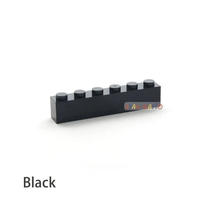 200pcs Building Blocks DIY thick 1x6 Dots 16Color Bricks Size