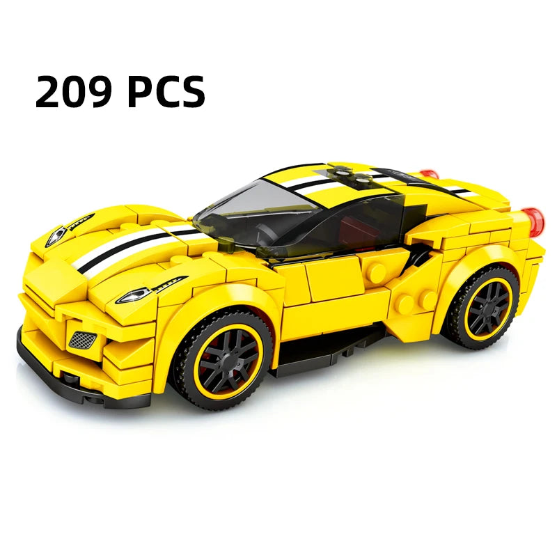 City Speed Racing MOC Car Sports Building Blocks Bricks Classic