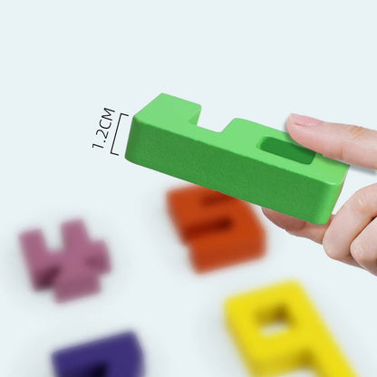 Colorful Building Blocks Wooden Toys Stacking Games Montessori Toys with Cards Digit Blocks