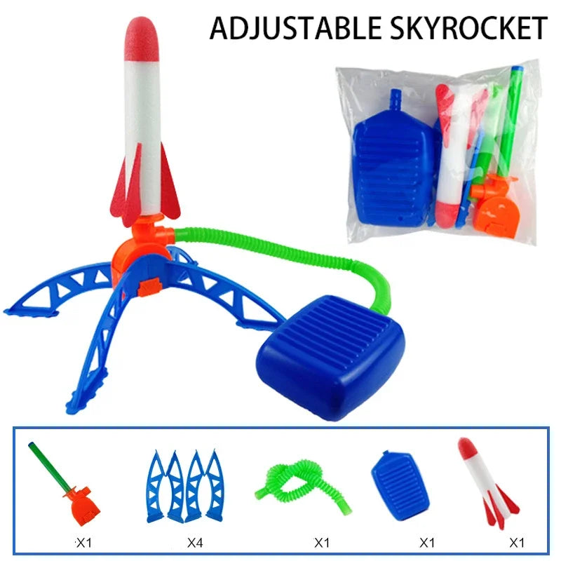 Children's Air Rocket Foot Pump Launcher Accessories Set
