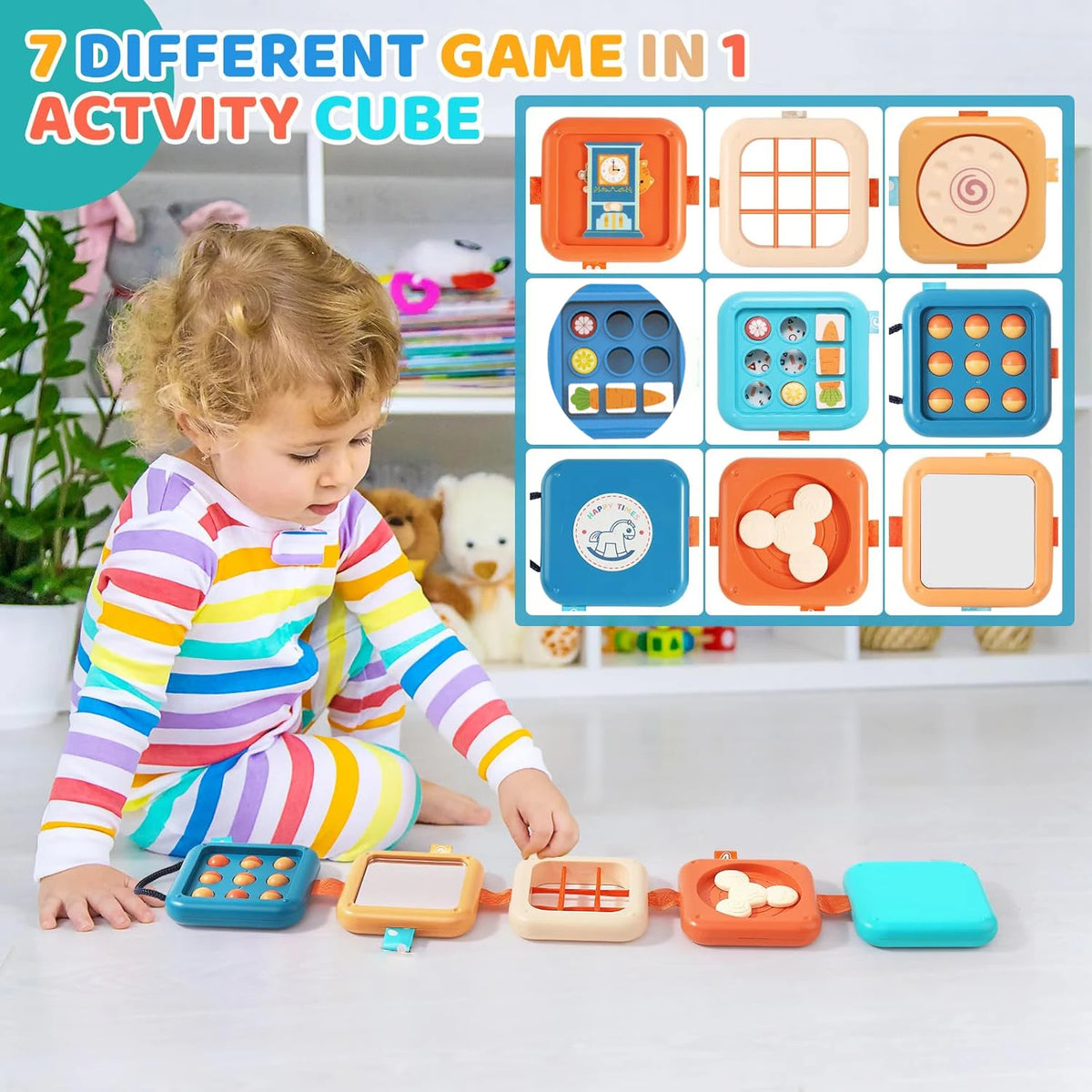 Montessori Toys Busy Board Baby Activity Cube Sensory Toys