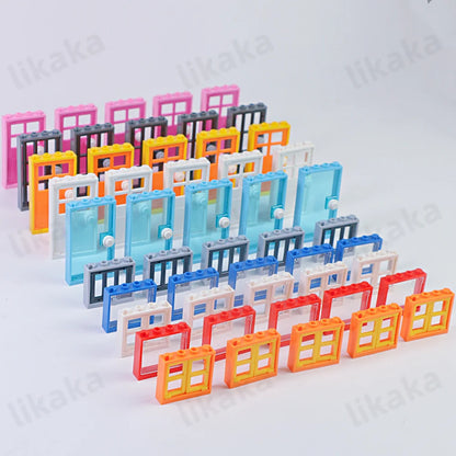MOC City Friends House Door Window Set Building Blocks Toys