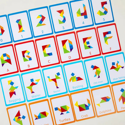 Wooden Building Block Puzzle Educational Toys Tangram