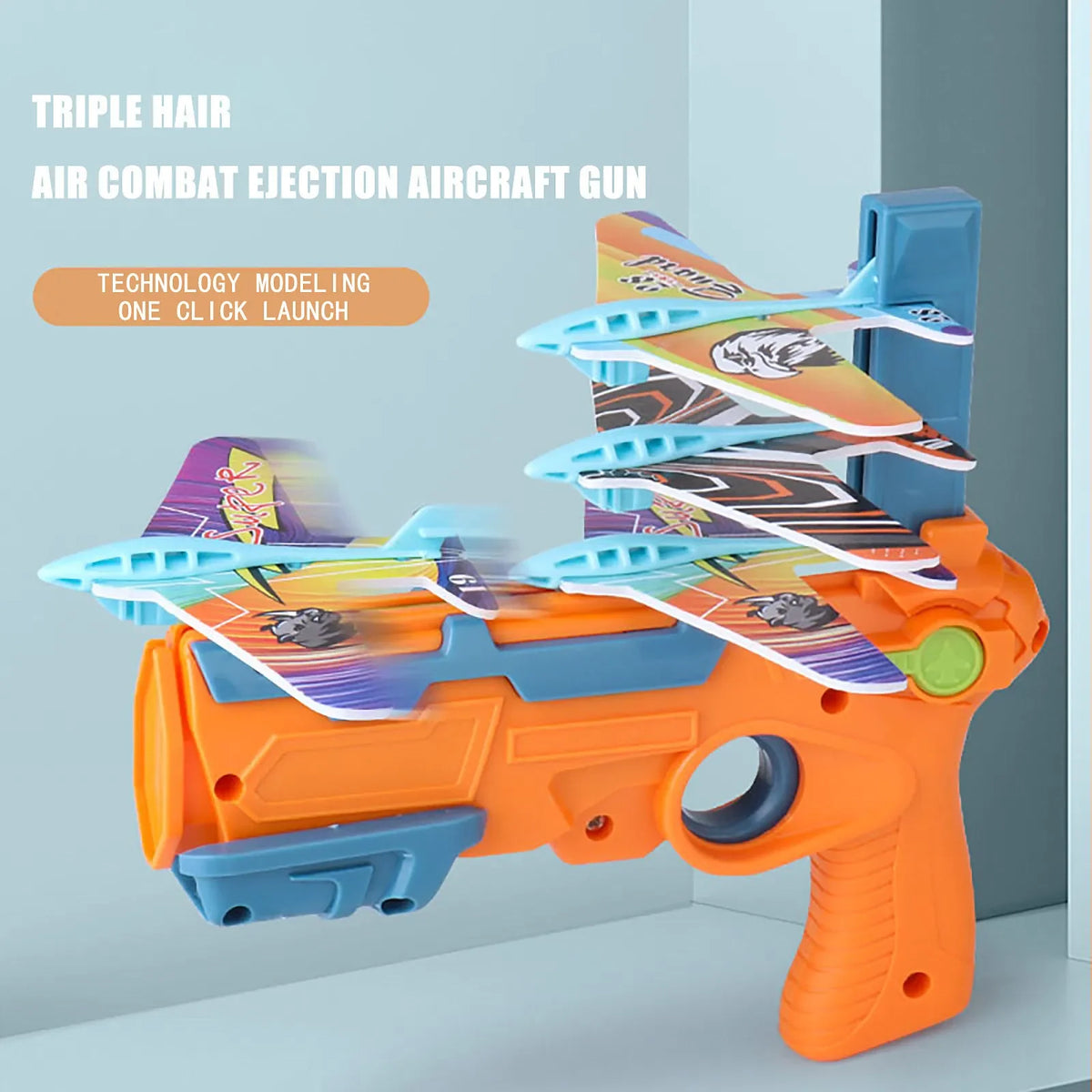 HOT！Airplane Launcher Bubble Catapult With 6 Small Plane Toy Funny Airplane Toys