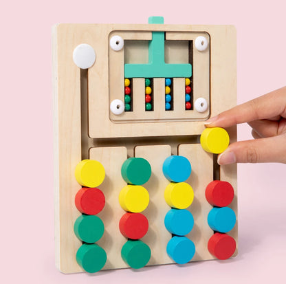 Colorful Slide Puzzle Board Game Color Matching Slide Sensory Educational Toy