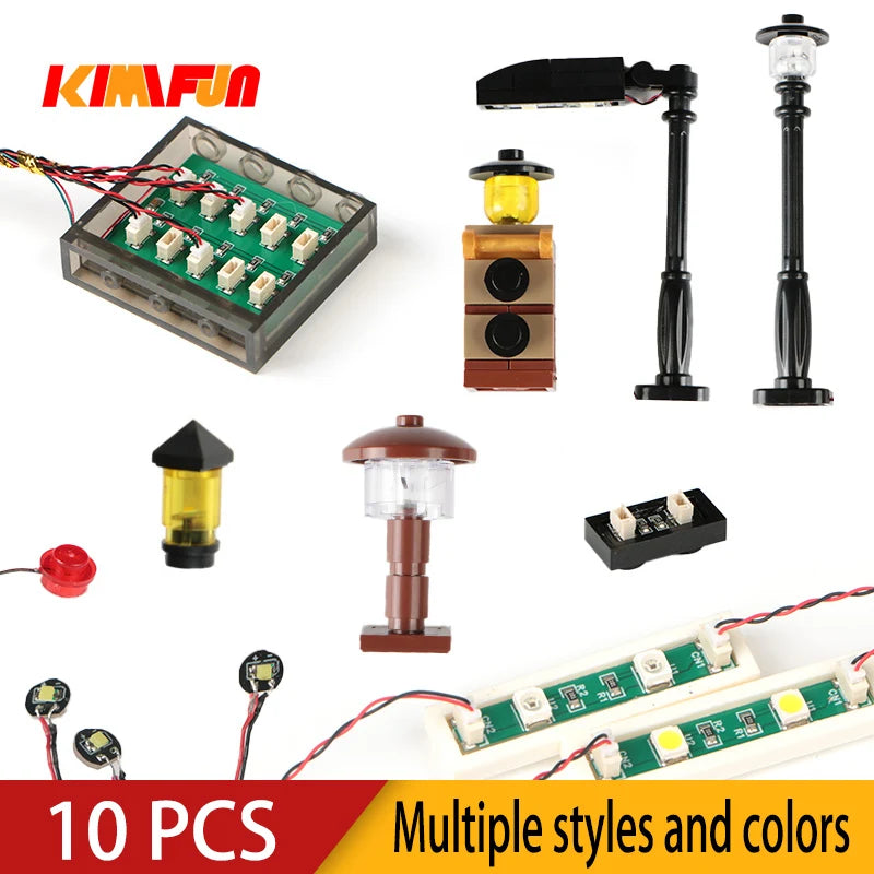 10PCS 0.8mm Pin RGB LED For LEGO Building Blocks