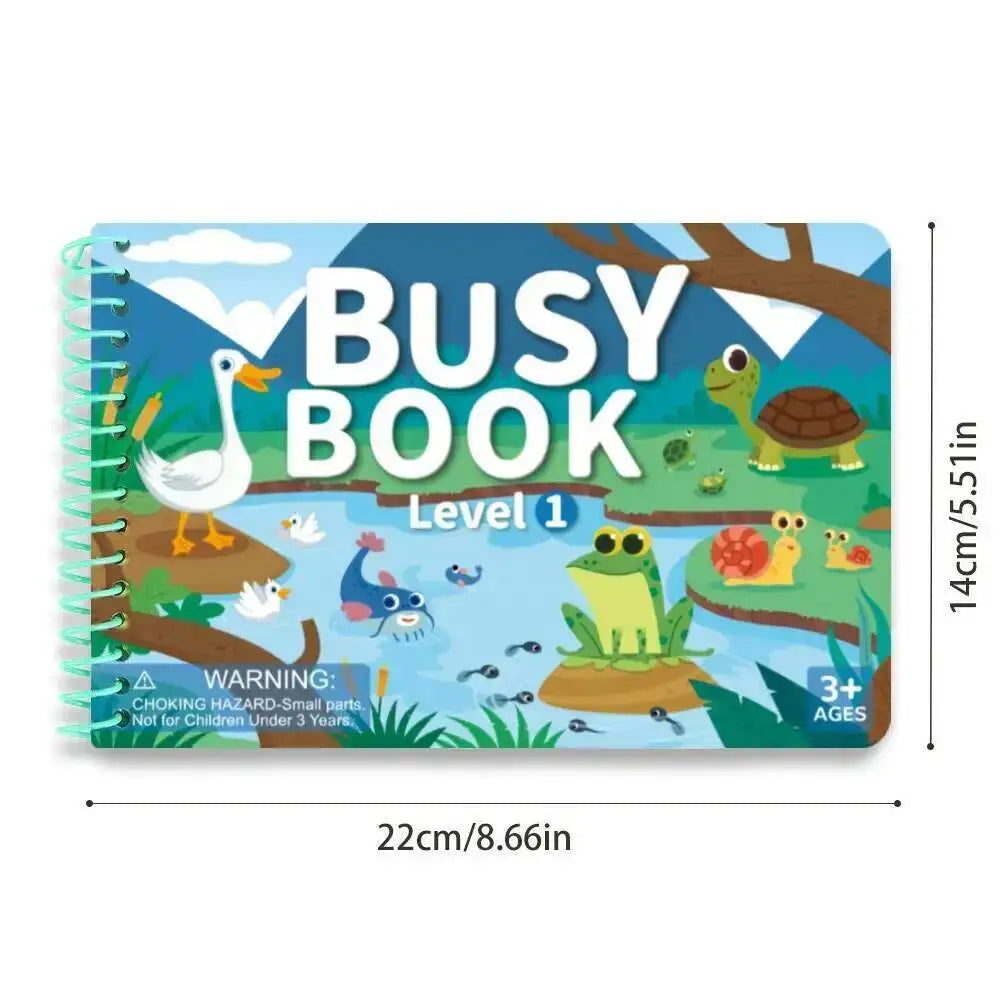 Children Quiet Busy Book 4 Themes Cartoon Travel Sticker Books