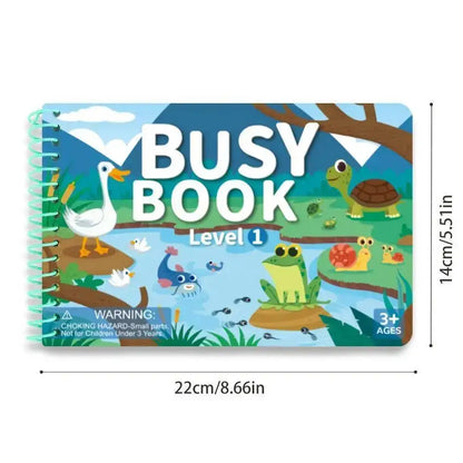 Children Quiet Busy Book 4 Themes Cartoon Travel Sticker Books