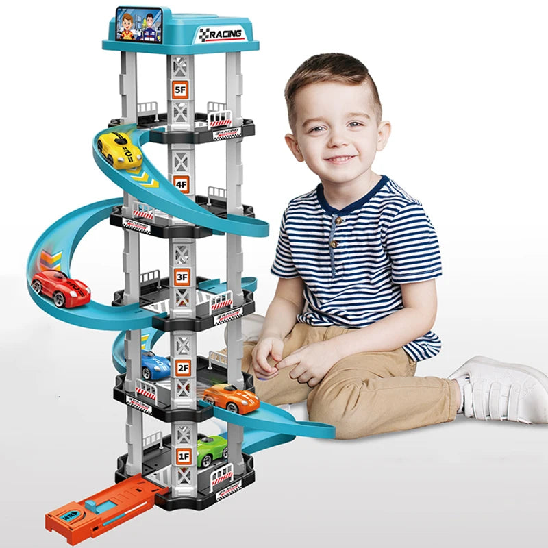 Car Racing Track Ramp Toy Children Garage Catapult Track Game
