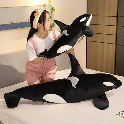 New Lifelike Orcinus Orca Black Killer Whale Plush Toys Big Fish