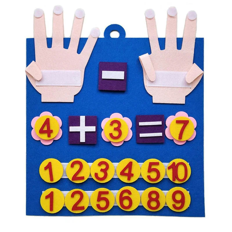Kids Montessori Toys Felt Finger Numbers Math Toy Children Counting Early Learning Educational Toy