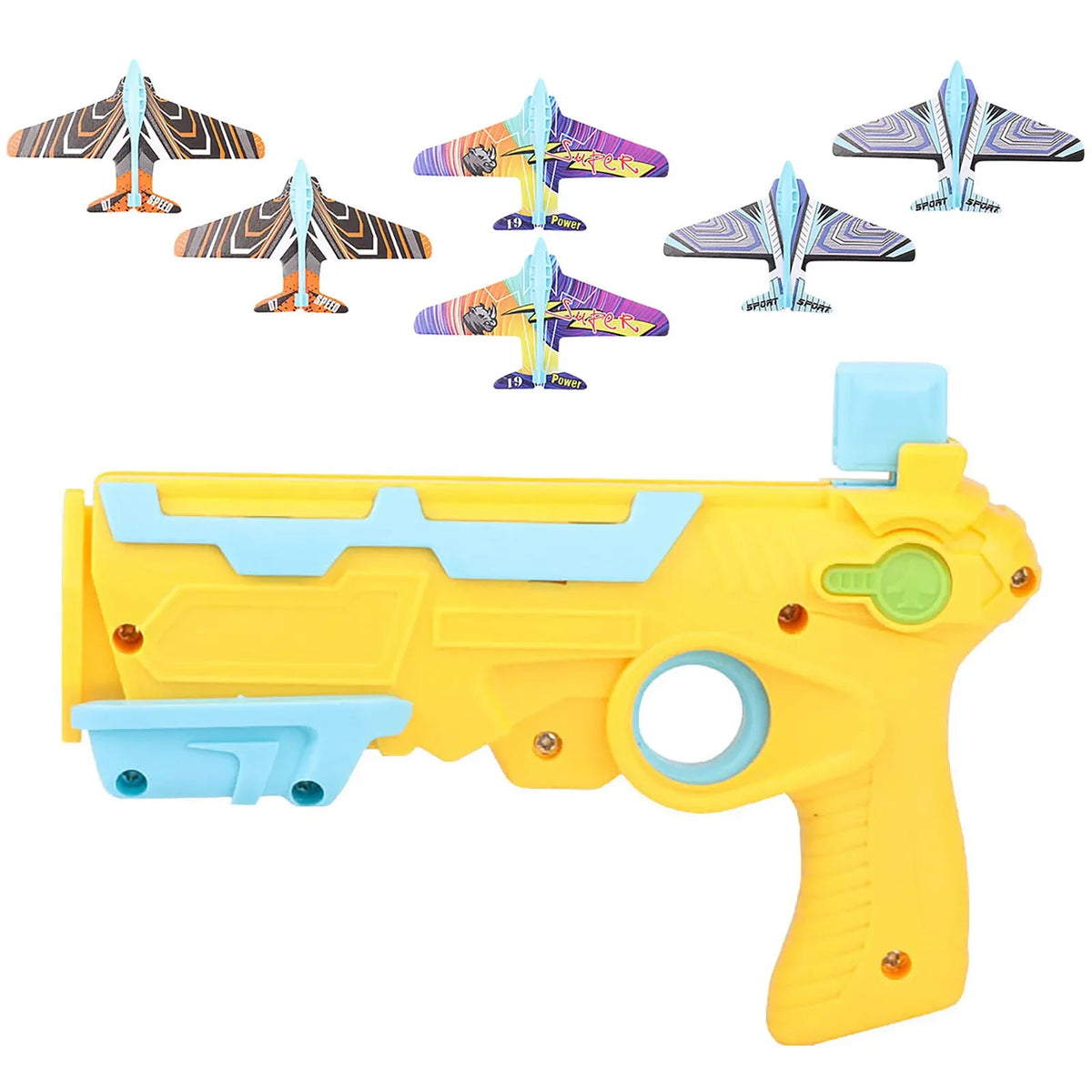 HOT！Airplane Launcher Bubble Catapult With 6 Small Plane Toy Funny Airplane Toys