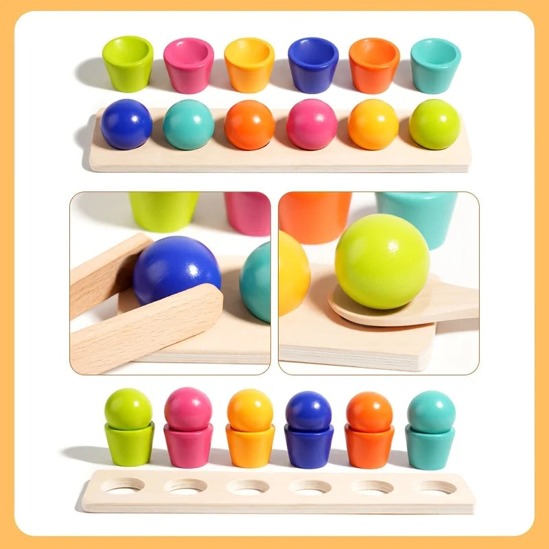 Color Ball Stacking Cup Building Block Toy, Children's Educational Cognitive