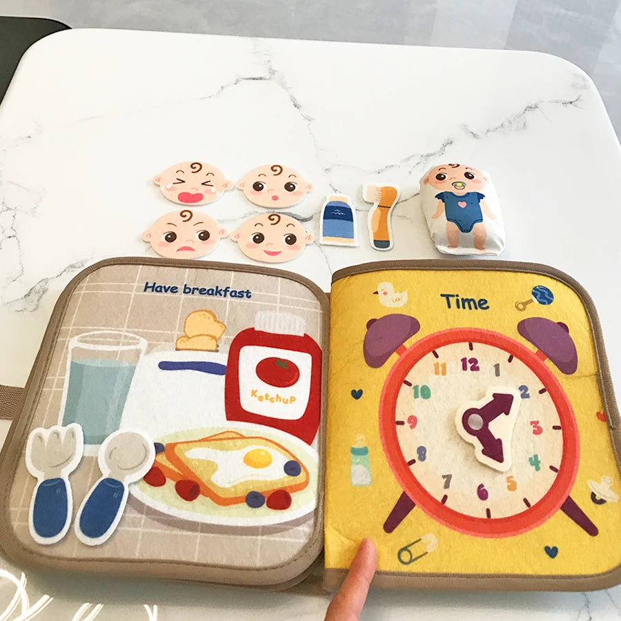 Early Education English Interactive Cognitive Cloth Books Baby Learning Books