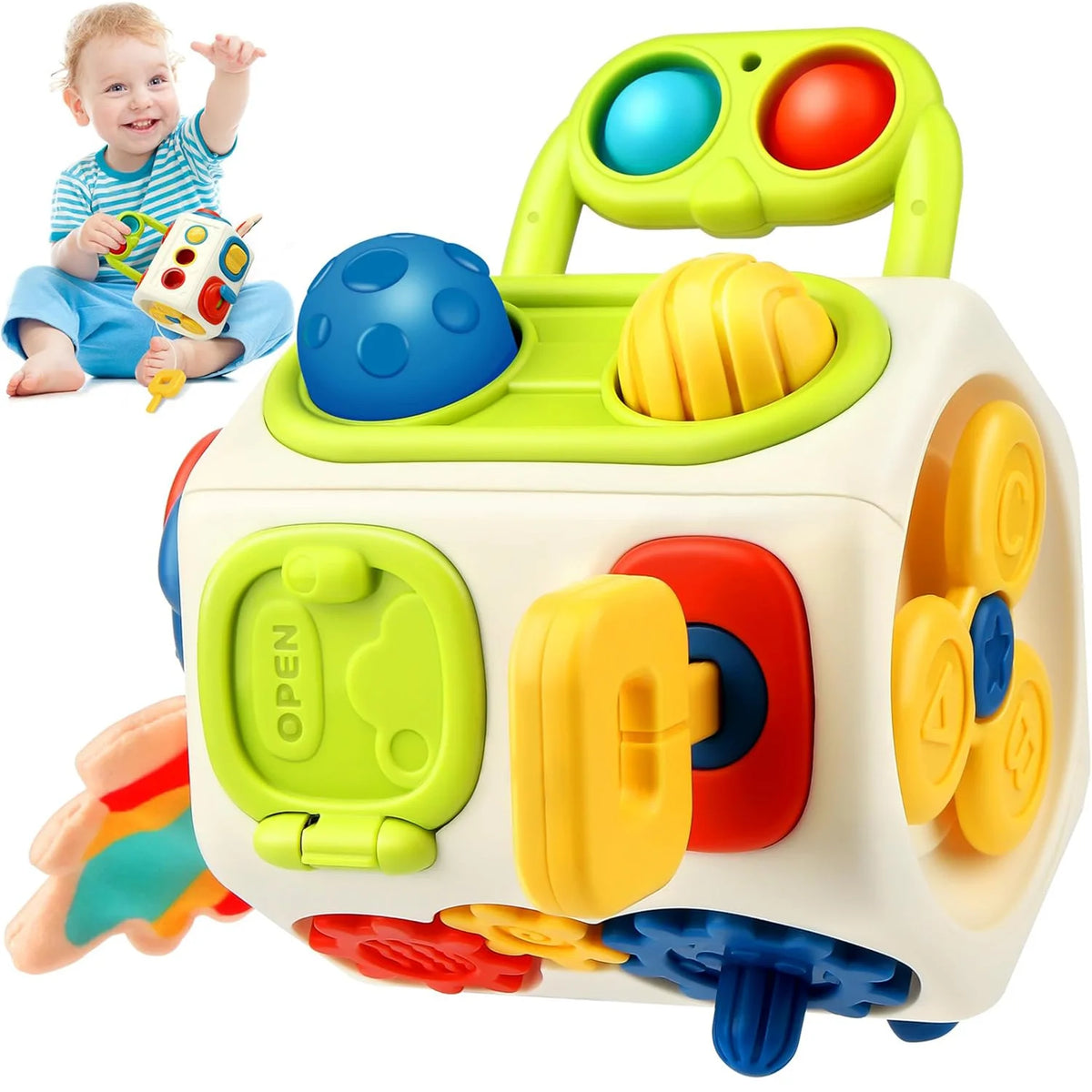Cube Toys for Toddler Sensory Activities Busy Board Early Educational Learning
